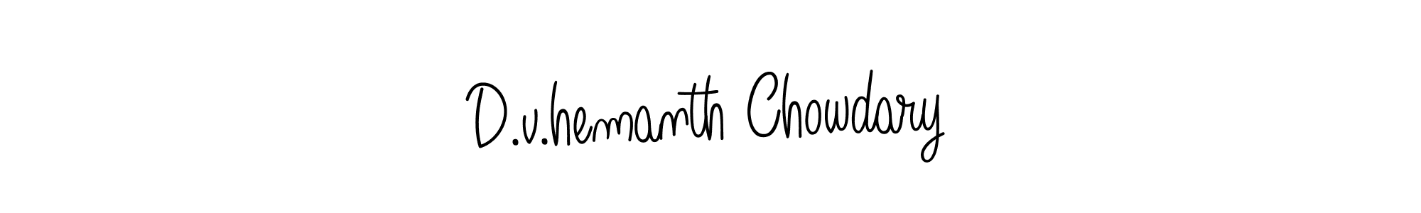 Design your own signature with our free online signature maker. With this signature software, you can create a handwritten (Angelique-Rose-font-FFP) signature for name D.v.hemanth Chowdary. D.v.hemanth Chowdary signature style 5 images and pictures png