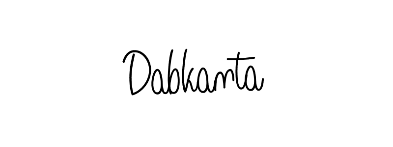 Make a beautiful signature design for name Dabkanta. With this signature (Angelique-Rose-font-FFP) style, you can create a handwritten signature for free. Dabkanta signature style 5 images and pictures png