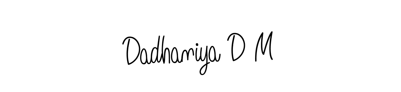 Also we have Dadhaniya D M name is the best signature style. Create professional handwritten signature collection using Angelique-Rose-font-FFP autograph style. Dadhaniya D M signature style 5 images and pictures png