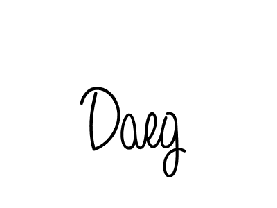 Use a signature maker to create a handwritten signature online. With this signature software, you can design (Angelique-Rose-font-FFP) your own signature for name Daeg. Daeg signature style 5 images and pictures png