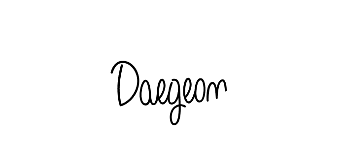 Design your own signature with our free online signature maker. With this signature software, you can create a handwritten (Angelique-Rose-font-FFP) signature for name Daegeon. Daegeon signature style 5 images and pictures png