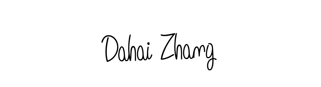 You should practise on your own different ways (Angelique-Rose-font-FFP) to write your name (Dahai Zhang) in signature. don't let someone else do it for you. Dahai Zhang signature style 5 images and pictures png