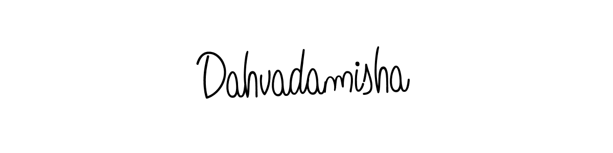 How to make Dahvadamisha signature? Angelique-Rose-font-FFP is a professional autograph style. Create handwritten signature for Dahvadamisha name. Dahvadamisha signature style 5 images and pictures png