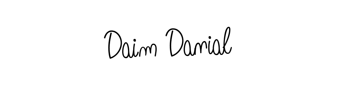 Design your own signature with our free online signature maker. With this signature software, you can create a handwritten (Angelique-Rose-font-FFP) signature for name Daim Danial. Daim Danial signature style 5 images and pictures png