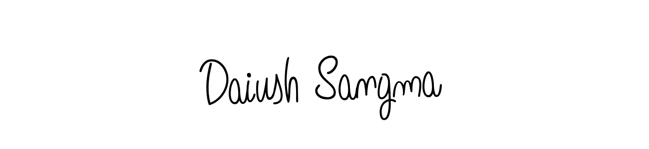 Make a beautiful signature design for name Daiush Sangma. With this signature (Angelique-Rose-font-FFP) style, you can create a handwritten signature for free. Daiush Sangma signature style 5 images and pictures png