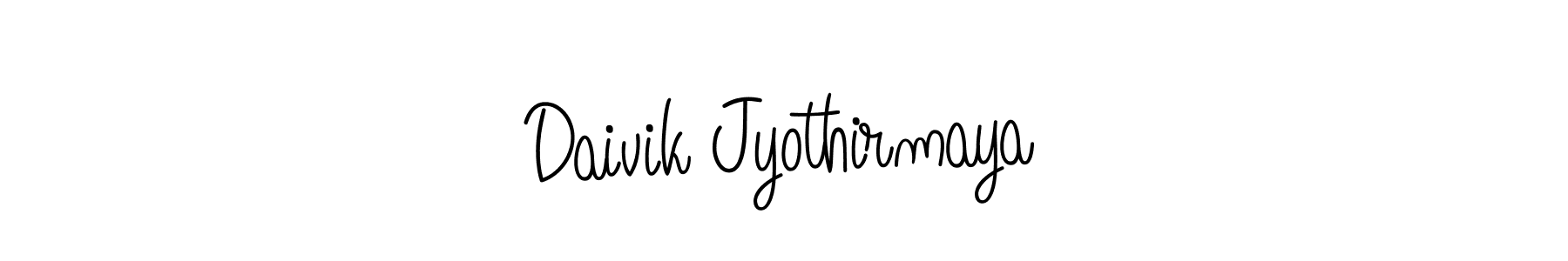 Create a beautiful signature design for name Daivik Jyothirmaya. With this signature (Angelique-Rose-font-FFP) fonts, you can make a handwritten signature for free. Daivik Jyothirmaya signature style 5 images and pictures png