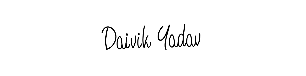 Make a beautiful signature design for name Daivik Yadav. With this signature (Angelique-Rose-font-FFP) style, you can create a handwritten signature for free. Daivik Yadav signature style 5 images and pictures png