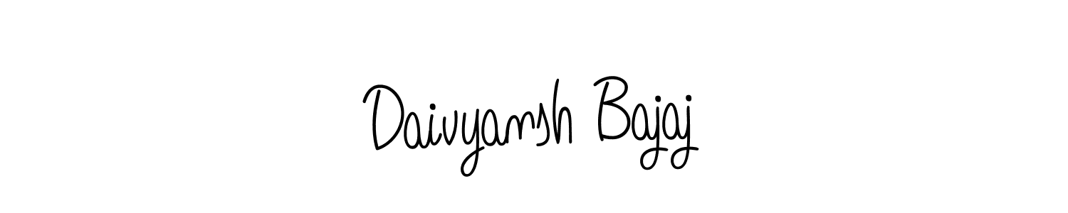 How to make Daivyansh Bajaj name signature. Use Angelique-Rose-font-FFP style for creating short signs online. This is the latest handwritten sign. Daivyansh Bajaj signature style 5 images and pictures png