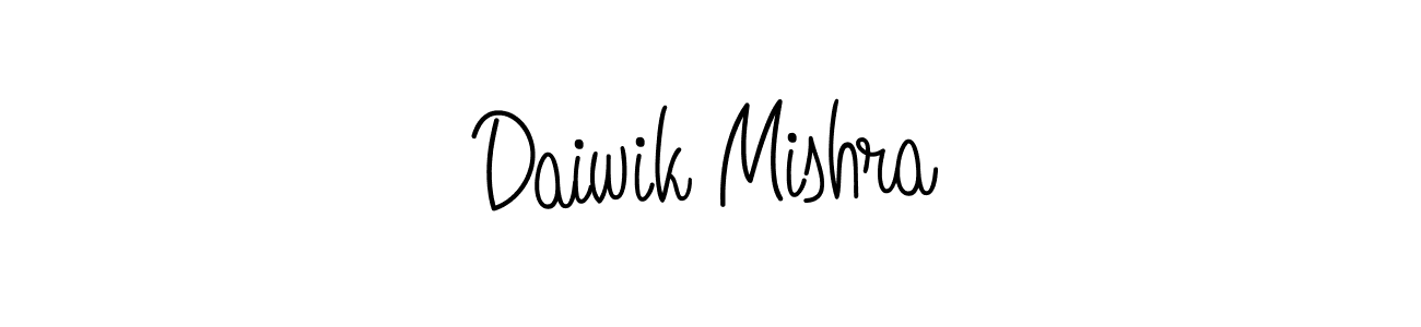 How to make Daiwik Mishra name signature. Use Angelique-Rose-font-FFP style for creating short signs online. This is the latest handwritten sign. Daiwik Mishra signature style 5 images and pictures png