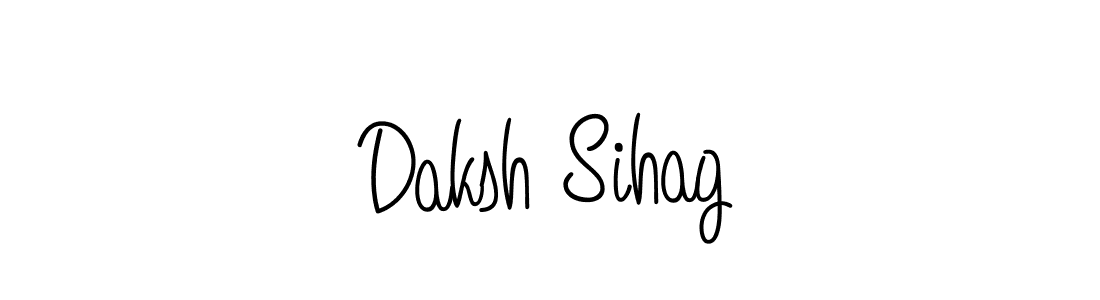 Use a signature maker to create a handwritten signature online. With this signature software, you can design (Angelique-Rose-font-FFP) your own signature for name Daksh Sihag. Daksh Sihag signature style 5 images and pictures png