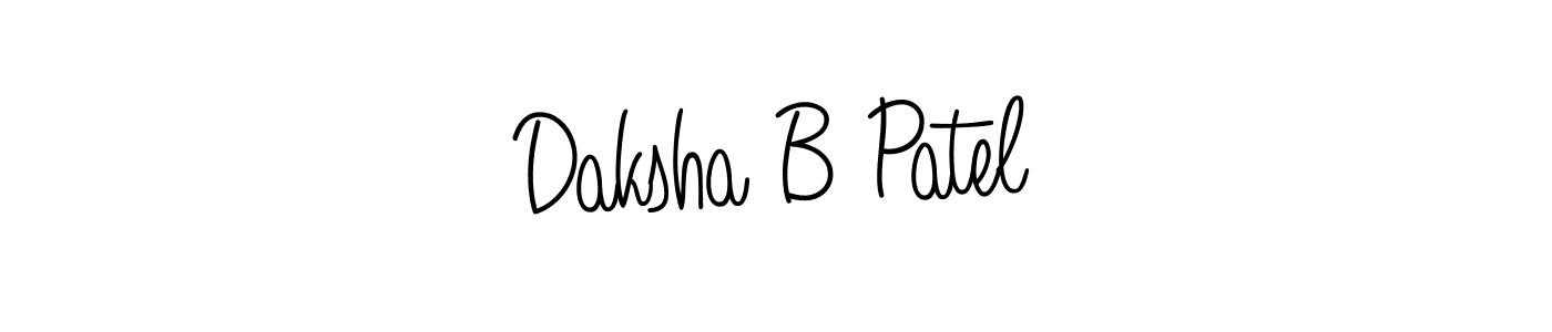 The best way (Angelique-Rose-font-FFP) to make a short signature is to pick only two or three words in your name. The name Daksha B Patel include a total of six letters. For converting this name. Daksha B Patel signature style 5 images and pictures png