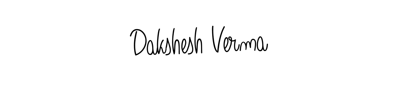 You should practise on your own different ways (Angelique-Rose-font-FFP) to write your name (Dakshesh Verma) in signature. don't let someone else do it for you. Dakshesh Verma signature style 5 images and pictures png