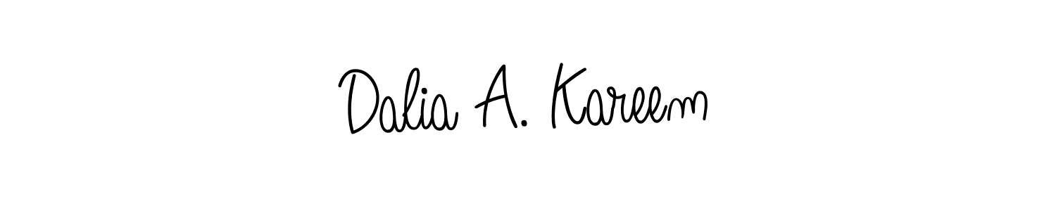 How to make Dalia A. Kareem name signature. Use Angelique-Rose-font-FFP style for creating short signs online. This is the latest handwritten sign. Dalia A. Kareem signature style 5 images and pictures png