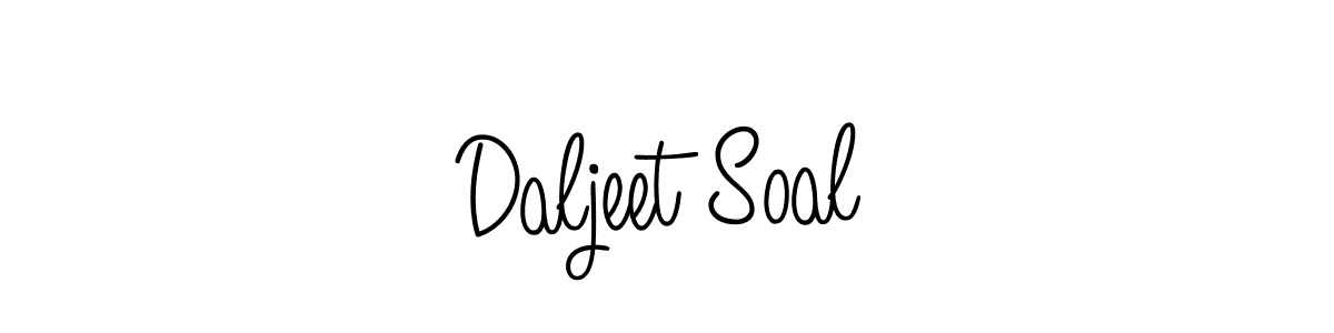 Create a beautiful signature design for name Daljeet Soal. With this signature (Angelique-Rose-font-FFP) fonts, you can make a handwritten signature for free. Daljeet Soal signature style 5 images and pictures png