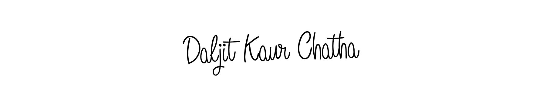 Make a beautiful signature design for name Daljit Kaur Chatha. With this signature (Angelique-Rose-font-FFP) style, you can create a handwritten signature for free. Daljit Kaur Chatha signature style 5 images and pictures png