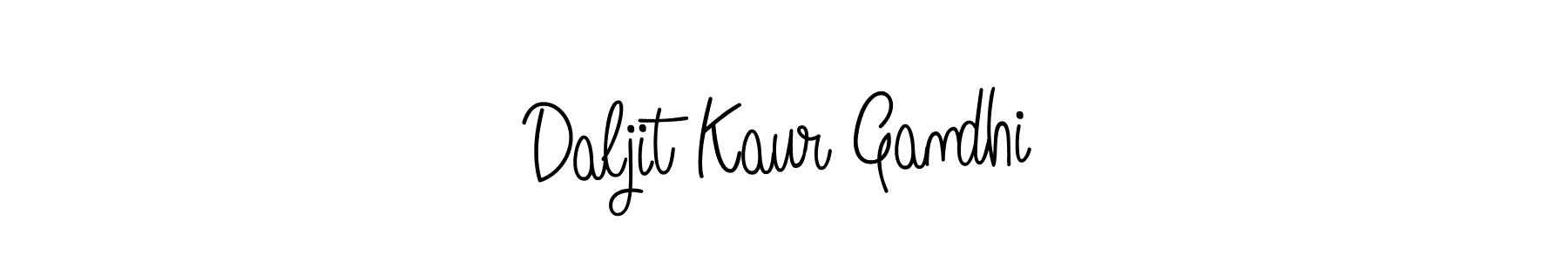 Make a beautiful signature design for name Daljit Kaur Gandhi. With this signature (Angelique-Rose-font-FFP) style, you can create a handwritten signature for free. Daljit Kaur Gandhi signature style 5 images and pictures png