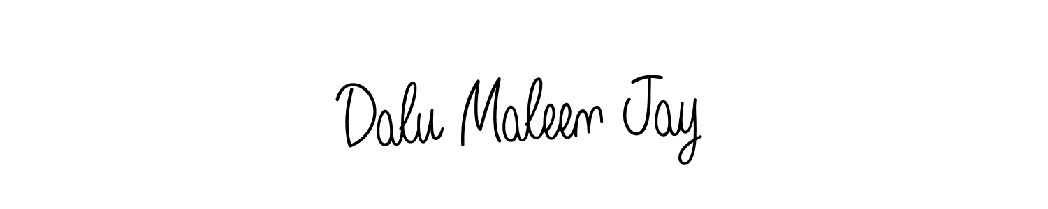 You should practise on your own different ways (Angelique-Rose-font-FFP) to write your name (Dalu Maleen Jay) in signature. don't let someone else do it for you. Dalu Maleen Jay signature style 5 images and pictures png