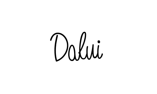 Make a beautiful signature design for name Dalui. With this signature (Angelique-Rose-font-FFP) style, you can create a handwritten signature for free. Dalui signature style 5 images and pictures png