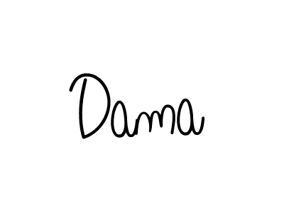 Make a beautiful signature design for name Dama. With this signature (Angelique-Rose-font-FFP) style, you can create a handwritten signature for free. Dama signature style 5 images and pictures png