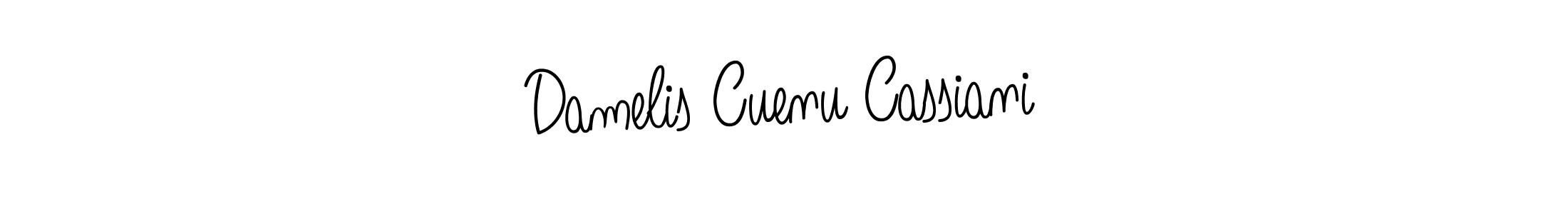 The best way (Angelique-Rose-font-FFP) to make a short signature is to pick only two or three words in your name. The name Damelis Cuenu Cassiani include a total of six letters. For converting this name. Damelis Cuenu Cassiani signature style 5 images and pictures png