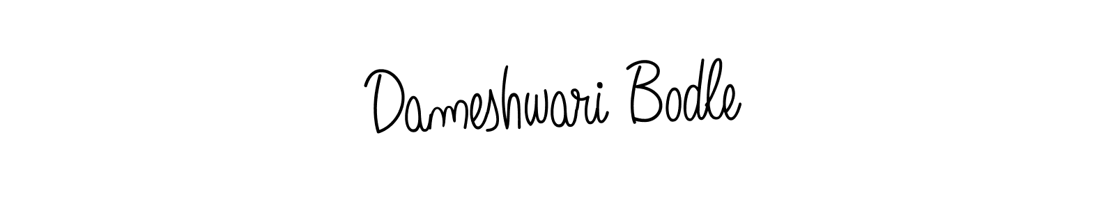 Make a beautiful signature design for name Dameshwari Bodle. With this signature (Angelique-Rose-font-FFP) style, you can create a handwritten signature for free. Dameshwari Bodle signature style 5 images and pictures png