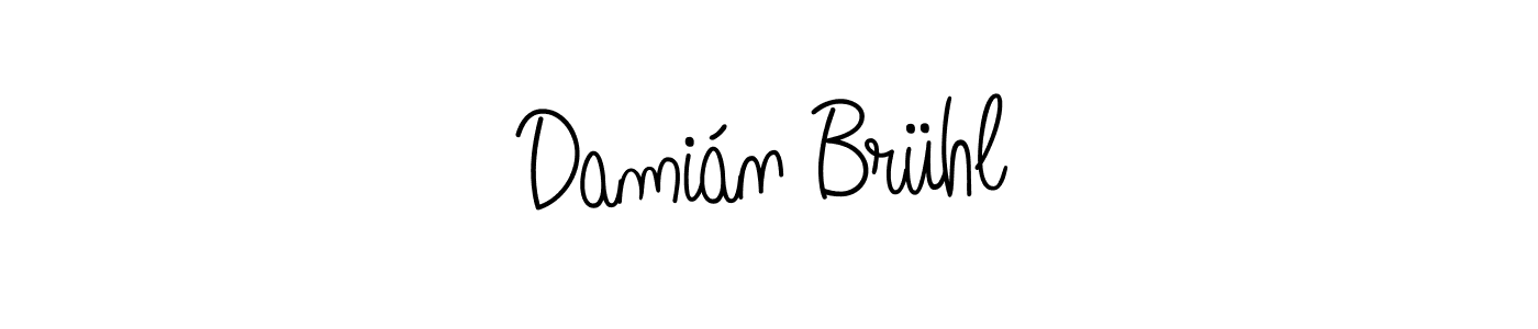 The best way (Angelique-Rose-font-FFP) to make a short signature is to pick only two or three words in your name. The name Damián Brühl include a total of six letters. For converting this name. Damián Brühl signature style 5 images and pictures png