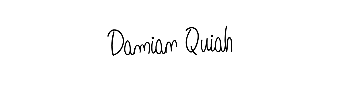 Use a signature maker to create a handwritten signature online. With this signature software, you can design (Angelique-Rose-font-FFP) your own signature for name Damian Quiah. Damian Quiah signature style 5 images and pictures png