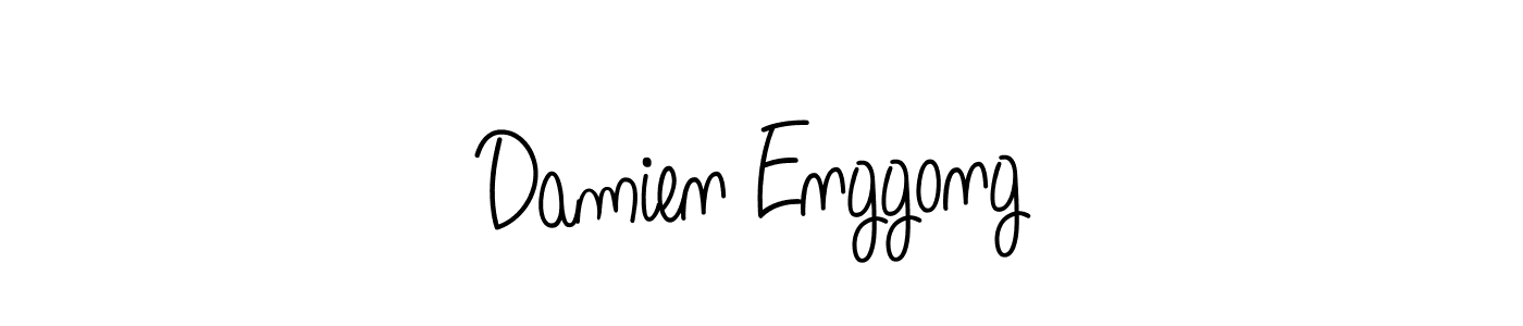 How to make Damien Enggong name signature. Use Angelique-Rose-font-FFP style for creating short signs online. This is the latest handwritten sign. Damien Enggong signature style 5 images and pictures png