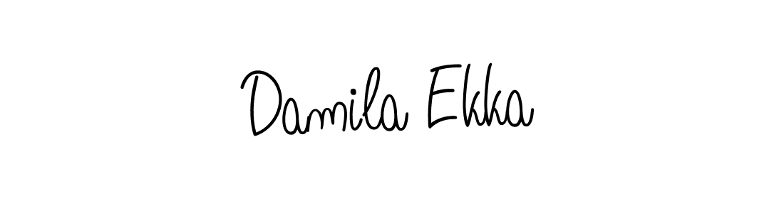 Use a signature maker to create a handwritten signature online. With this signature software, you can design (Angelique-Rose-font-FFP) your own signature for name Damila Ekka. Damila Ekka signature style 5 images and pictures png