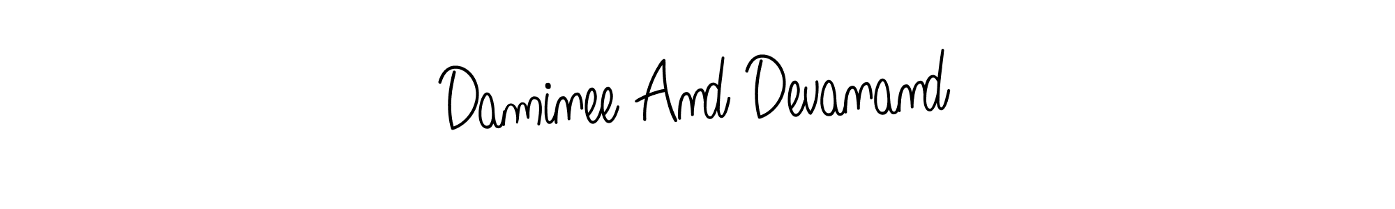 Angelique-Rose-font-FFP is a professional signature style that is perfect for those who want to add a touch of class to their signature. It is also a great choice for those who want to make their signature more unique. Get Daminee And Devanand name to fancy signature for free. Daminee And Devanand signature style 5 images and pictures png