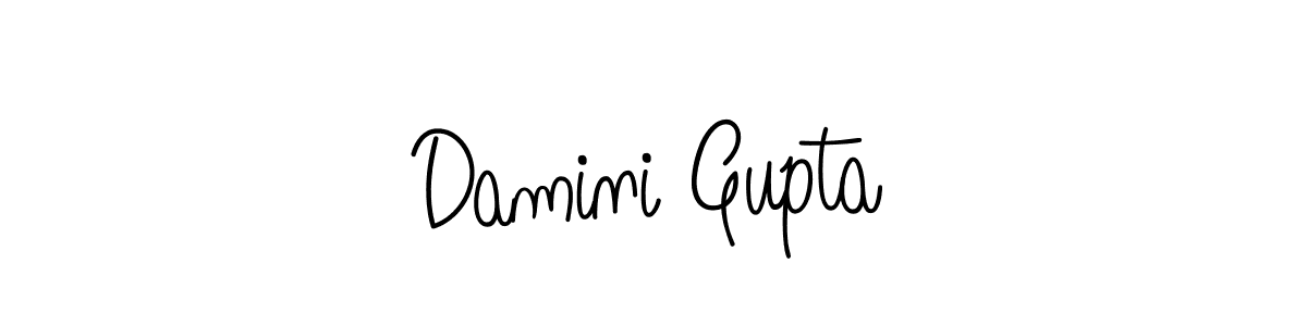 How to make Damini Gupta name signature. Use Angelique-Rose-font-FFP style for creating short signs online. This is the latest handwritten sign. Damini Gupta signature style 5 images and pictures png