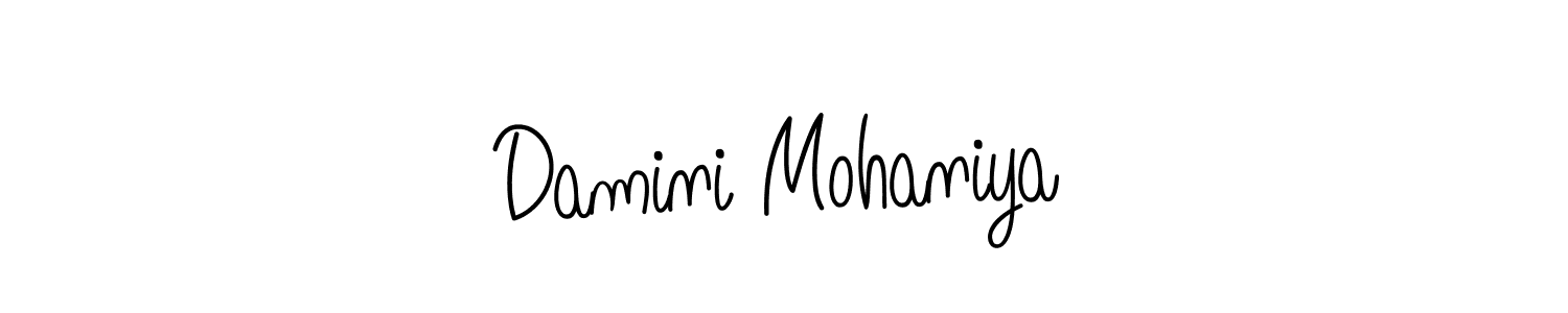 Make a beautiful signature design for name Damini Mohaniya. With this signature (Angelique-Rose-font-FFP) style, you can create a handwritten signature for free. Damini Mohaniya signature style 5 images and pictures png