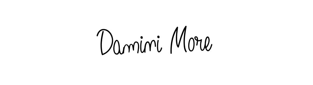 Use a signature maker to create a handwritten signature online. With this signature software, you can design (Angelique-Rose-font-FFP) your own signature for name Damini More. Damini More signature style 5 images and pictures png
