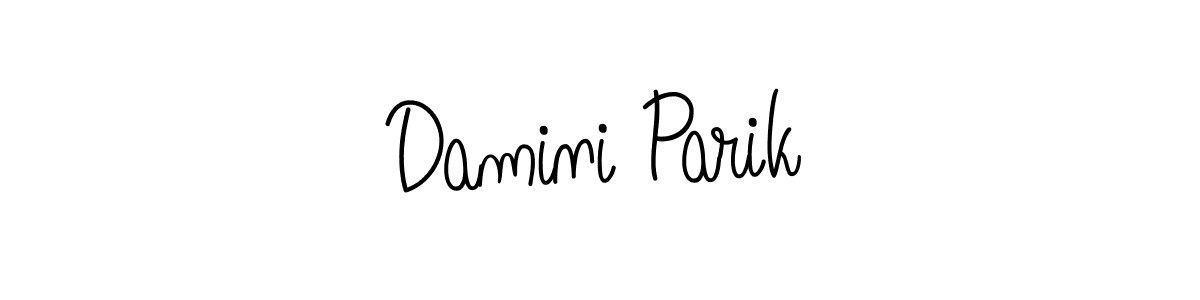 You should practise on your own different ways (Angelique-Rose-font-FFP) to write your name (Damini Parik) in signature. don't let someone else do it for you. Damini Parik signature style 5 images and pictures png