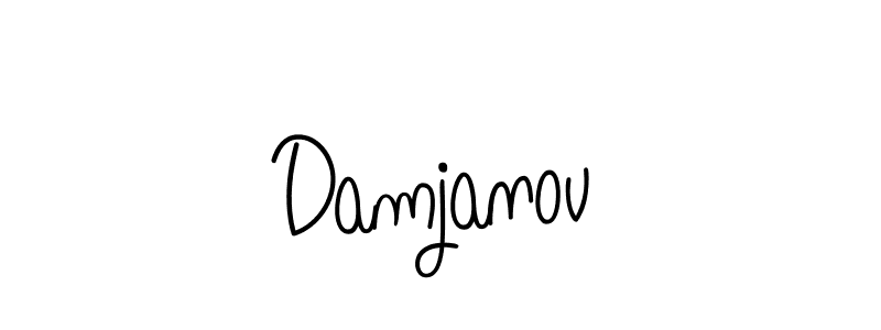 Use a signature maker to create a handwritten signature online. With this signature software, you can design (Angelique-Rose-font-FFP) your own signature for name Damjanov. Damjanov signature style 5 images and pictures png