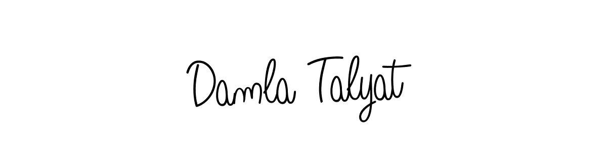 Make a beautiful signature design for name Damla Talyat. With this signature (Angelique-Rose-font-FFP) style, you can create a handwritten signature for free. Damla Talyat signature style 5 images and pictures png