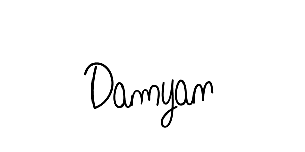 Make a beautiful signature design for name Damyan. With this signature (Angelique-Rose-font-FFP) style, you can create a handwritten signature for free. Damyan signature style 5 images and pictures png