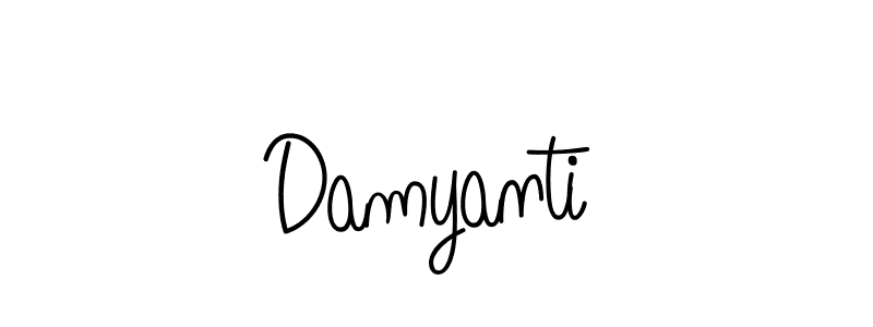 Make a beautiful signature design for name Damyanti. With this signature (Angelique-Rose-font-FFP) style, you can create a handwritten signature for free. Damyanti signature style 5 images and pictures png