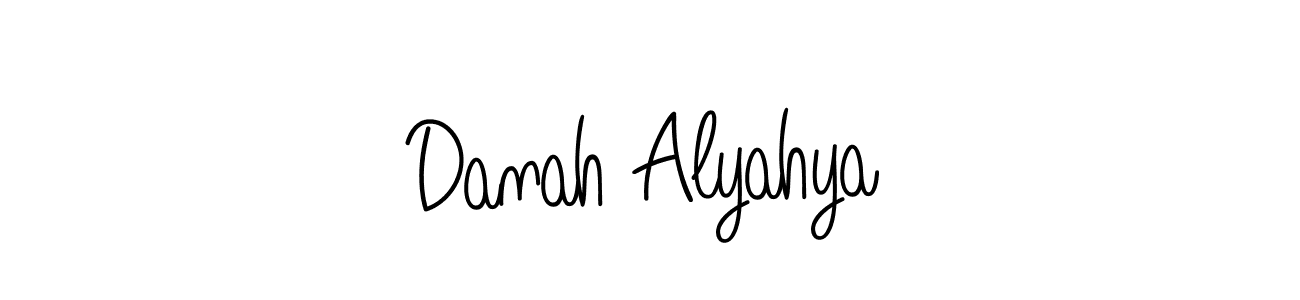 You should practise on your own different ways (Angelique-Rose-font-FFP) to write your name (Danah Alyahya) in signature. don't let someone else do it for you. Danah Alyahya signature style 5 images and pictures png