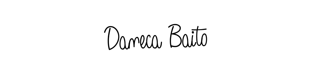 You should practise on your own different ways (Angelique-Rose-font-FFP) to write your name (Daneca Baito) in signature. don't let someone else do it for you. Daneca Baito signature style 5 images and pictures png