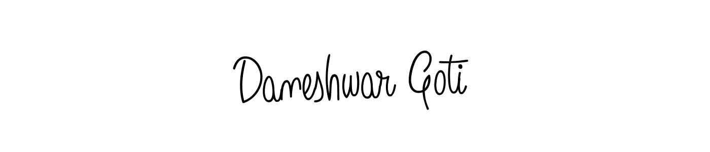 The best way (Angelique-Rose-font-FFP) to make a short signature is to pick only two or three words in your name. The name Daneshwar Goti include a total of six letters. For converting this name. Daneshwar Goti signature style 5 images and pictures png