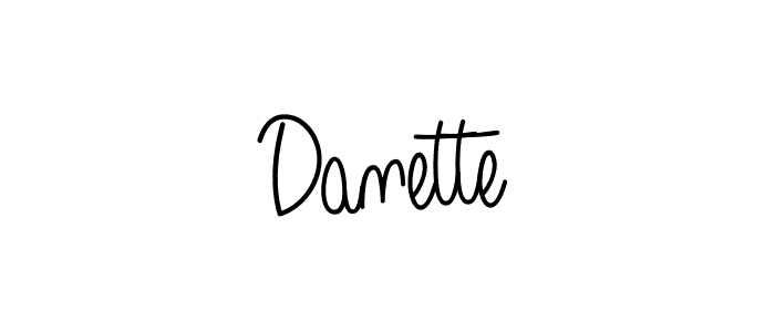 Danette stylish signature style. Best Handwritten Sign (Angelique-Rose-font-FFP) for my name. Handwritten Signature Collection Ideas for my name Danette. Danette signature style 5 images and pictures png