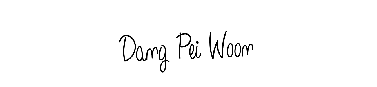 How to make Dang Pei Woon name signature. Use Angelique-Rose-font-FFP style for creating short signs online. This is the latest handwritten sign. Dang Pei Woon signature style 5 images and pictures png