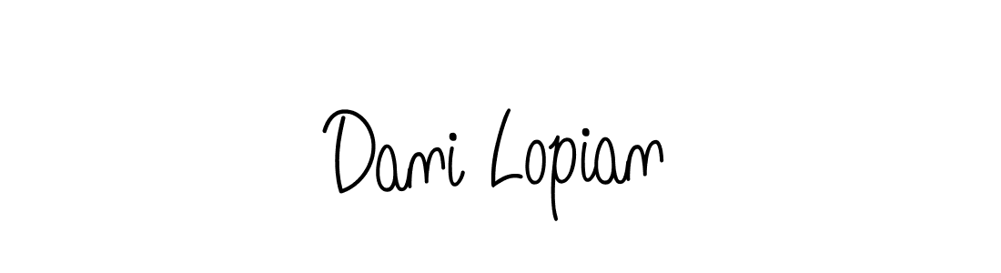 How to Draw Dani Lopian signature style? Angelique-Rose-font-FFP is a latest design signature styles for name Dani Lopian. Dani Lopian signature style 5 images and pictures png