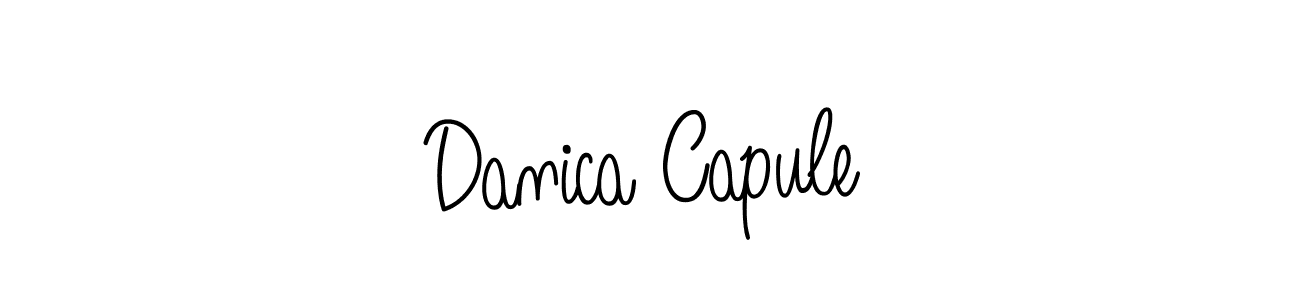 You should practise on your own different ways (Angelique-Rose-font-FFP) to write your name (Danica Capule) in signature. don't let someone else do it for you. Danica Capule signature style 5 images and pictures png