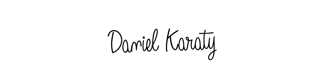 You should practise on your own different ways (Angelique-Rose-font-FFP) to write your name (Daniel Karaty) in signature. don't let someone else do it for you. Daniel Karaty signature style 5 images and pictures png