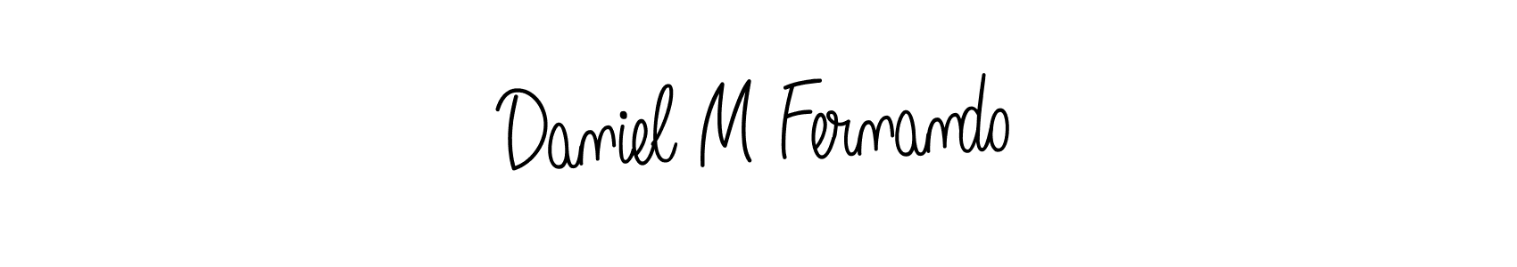 The best way (Angelique-Rose-font-FFP) to make a short signature is to pick only two or three words in your name. The name Daniel M Fernando include a total of six letters. For converting this name. Daniel M Fernando signature style 5 images and pictures png