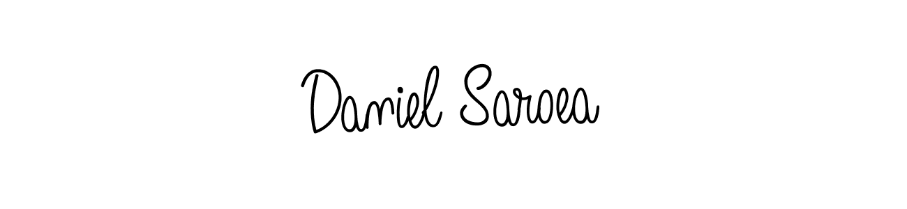 You should practise on your own different ways (Angelique-Rose-font-FFP) to write your name (Daniel Saroea) in signature. don't let someone else do it for you. Daniel Saroea signature style 5 images and pictures png