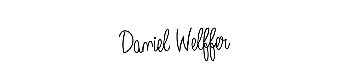 You should practise on your own different ways (Angelique-Rose-font-FFP) to write your name (Daniel Welffer) in signature. don't let someone else do it for you. Daniel Welffer signature style 5 images and pictures png