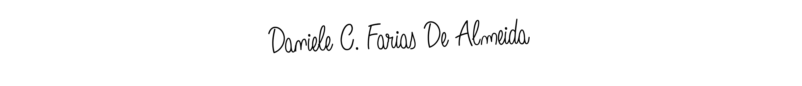 Create a beautiful signature design for name Daniele C. Farias De Almeida. With this signature (Angelique-Rose-font-FFP) fonts, you can make a handwritten signature for free. Daniele C. Farias De Almeida signature style 5 images and pictures png